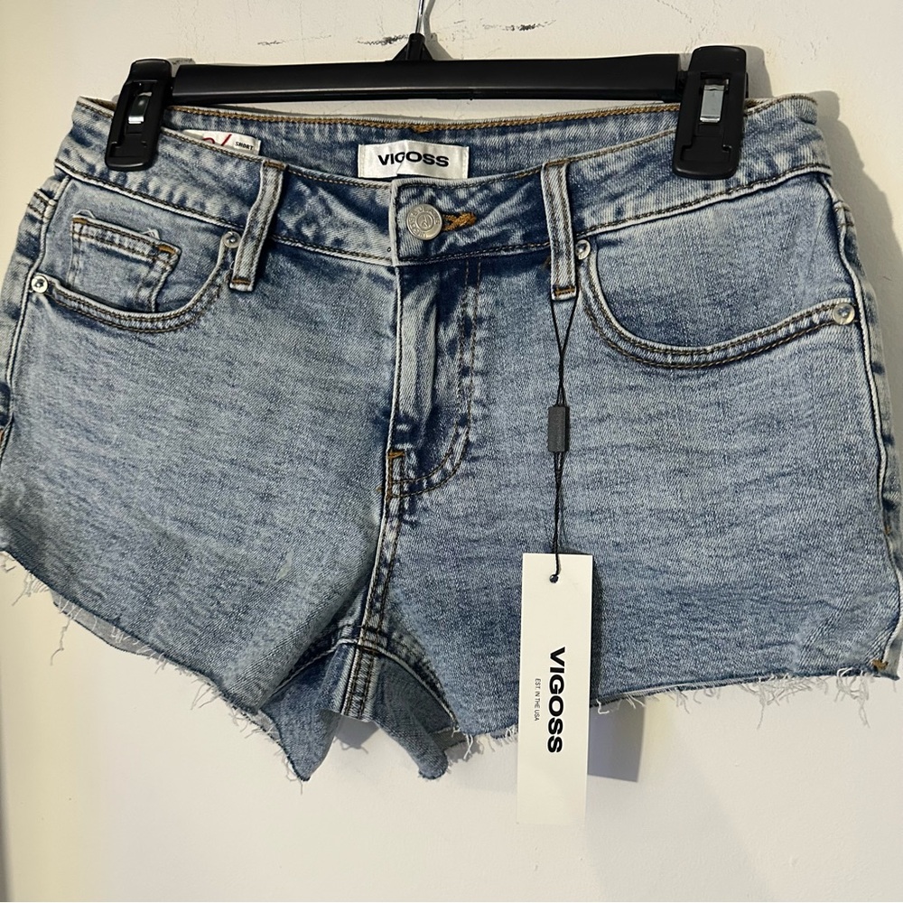 Vigoss Marley mid rise cutoff denim shorts size 25 NWT
